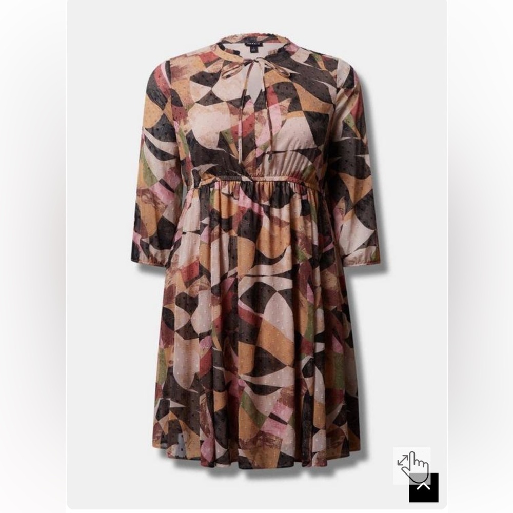 Torrid Mini Clip Dot Front Keyhole Dress 2X